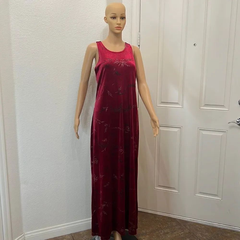 Ronnie Nicole Dress Size 16 Maxi Scoop Neck Short Sleeve Cross Straps Slit Back